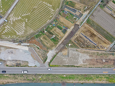 二級河川　犀川　広域河川改修工事（農道取付工その２）